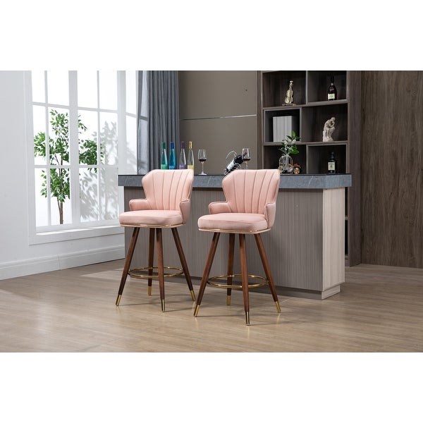 Swivel Bar Stools with Backrest Footrest with a Fixed Height of 360 Degrees for Dining Room， Kitchen， Living Room