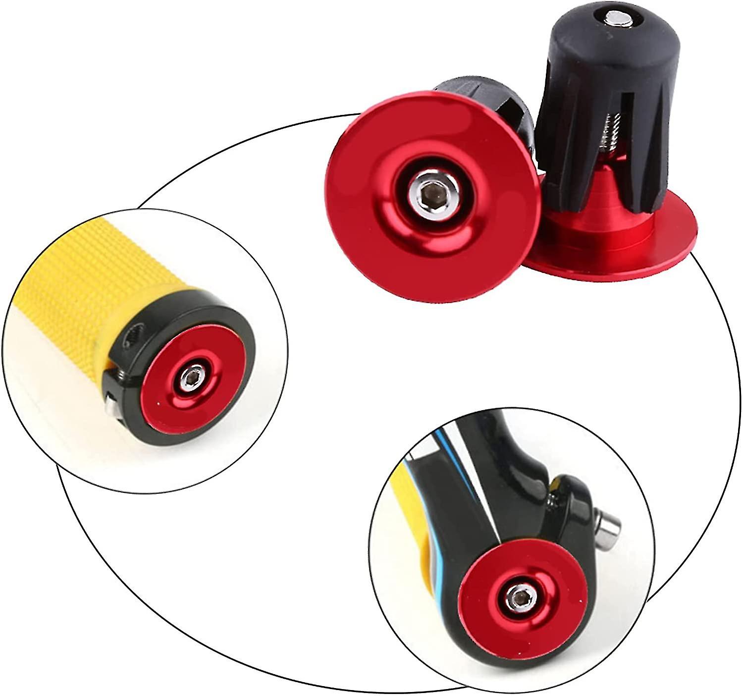 Bicycle Handlebar Stem Grip End Plugs Rod End Plugs Fit Most Bicycles Road Bicycles (black Red) (2pcs)