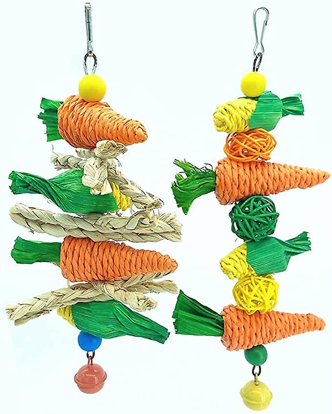 Chewing Toy For Parrot， Rabbit Teething String Small Pet Toys Bird Toys (24x10cm)