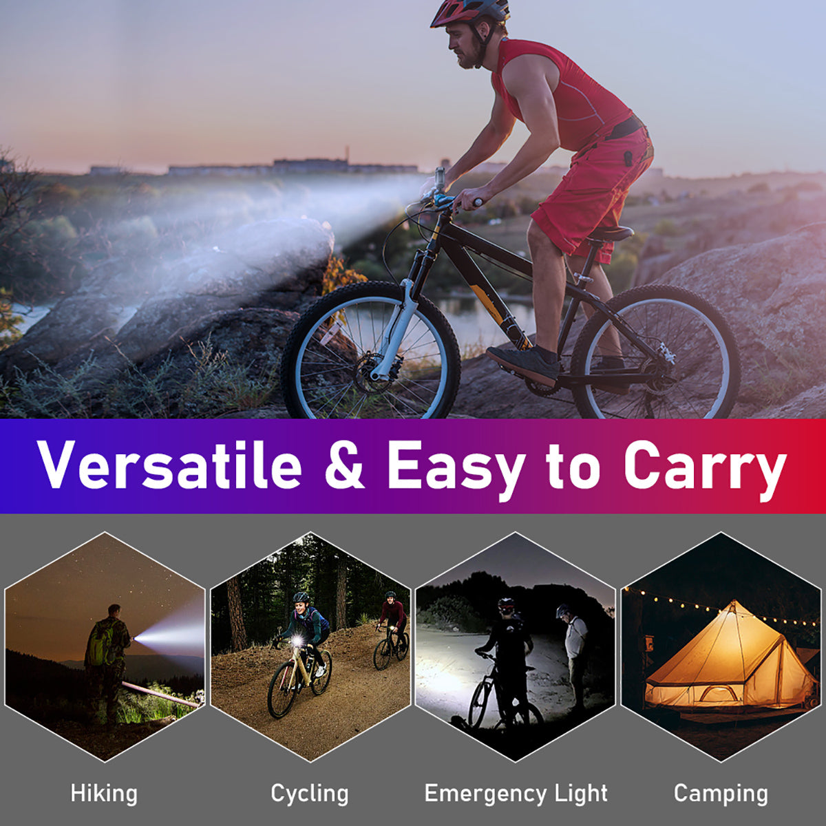 Wsdcam Bike Lights for Night Riding with 140dB Bike Alarm Rainproof Charging Cycling Headlights Rechargeable Bike Accessories