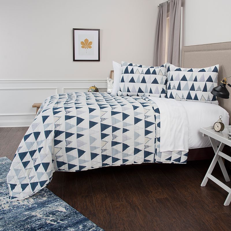 Rizzy Home Maddux Place Flint Geometric Quilt Set