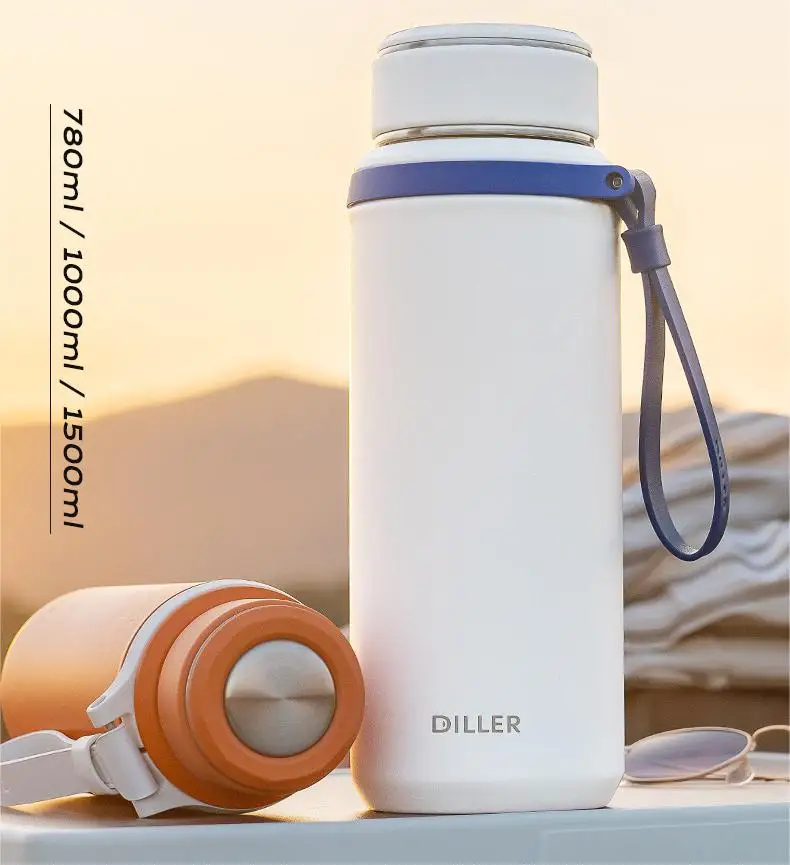 Arrival double wall vacuum flask insulated stainless steel water bottles with infuser vehicle mounted sports kettle