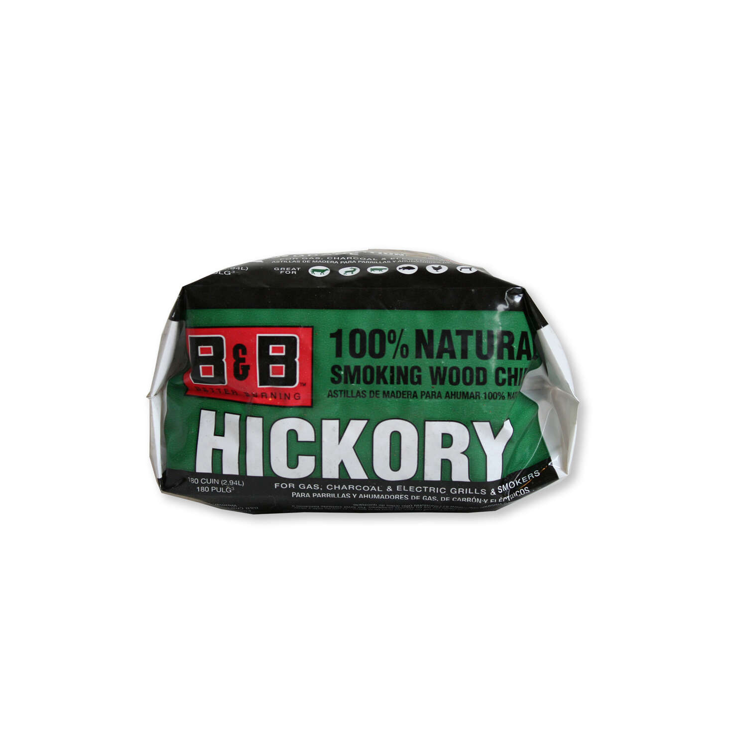 BandB Charcoal All Natural Hickory Wood Smoking Chips 180 cu in