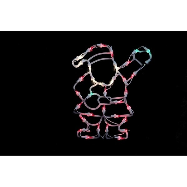 13 Red and Green Lighted Santa Christmas Silhouette Decoration