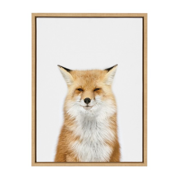 X 24 quot Sylvie Animal Studio Fox 3 Framed Canvas By Amy Peterson Natural Kate amp Laurel All Things Decor