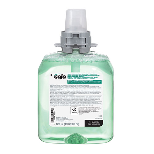 Gojo Green Certified Foam Hair and Body Wash | Cucumber Melon， 1250 mL Refill， 4