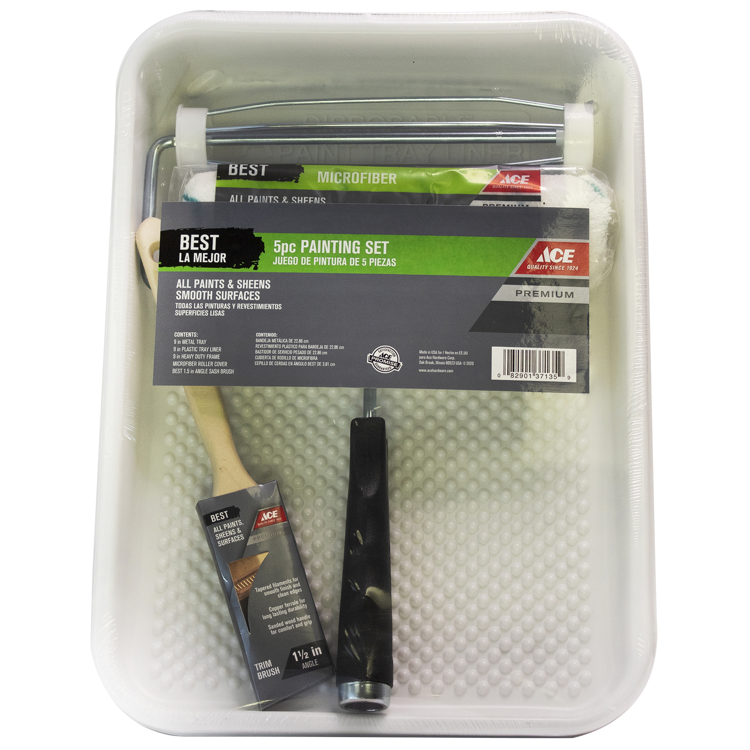 Ace Best Plastic 11 in. W X 15 in. L 1 qt Paint Tray Set