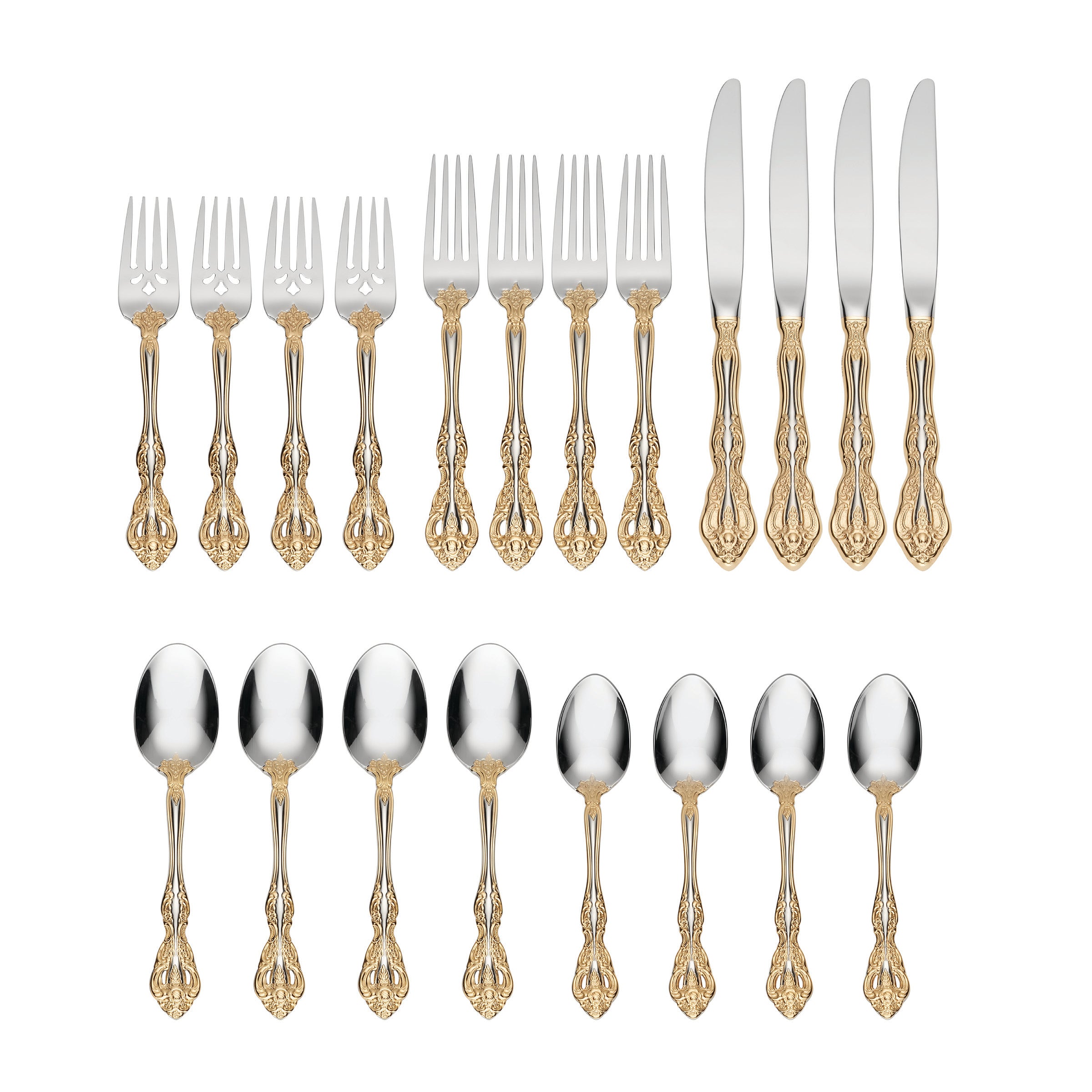 Golden Michelangelo 20 Piece Fine Flatware Set