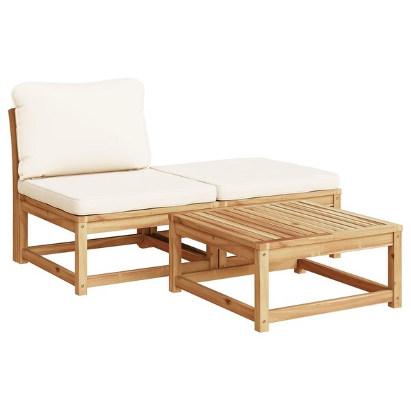 vidaXL Patio Sofa with Cushions 2Seater Outdoor Loveseat Solid Wood Acacia