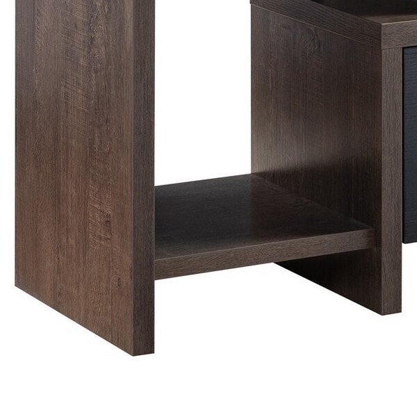 Elle 47 Inch TV Media Entertainment Console， 3 Compartments， Drawer， Walnut