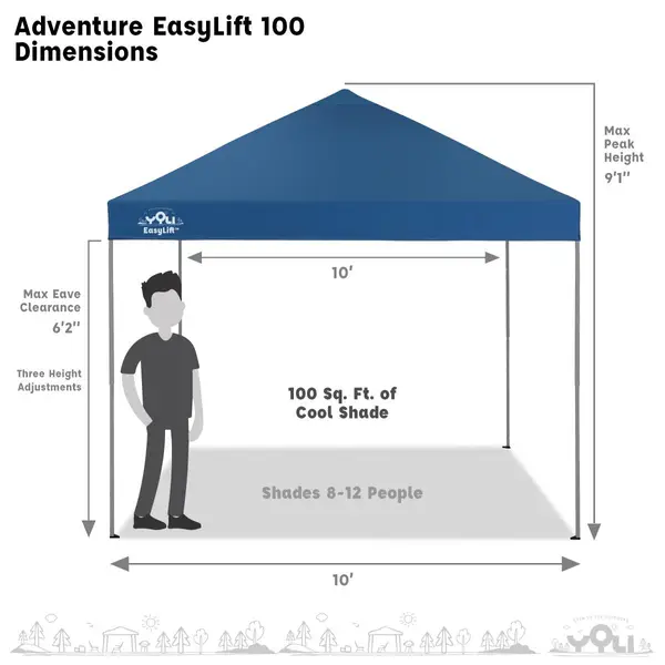 YOLI 10'x10' Adventure EasyLift Instant Canopy