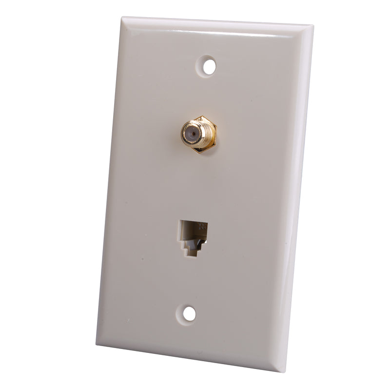 WALLPLATE COAX/PHONE IV