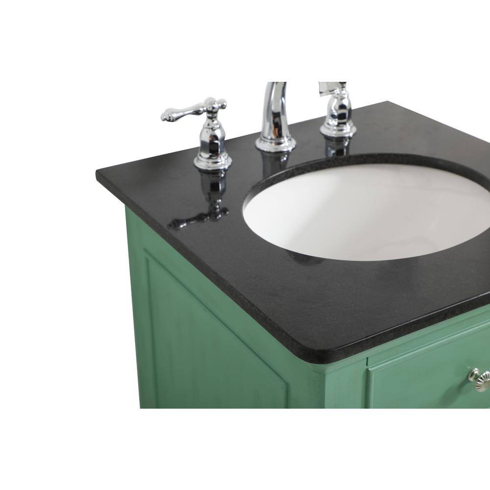 Simply Living 19 in. W x 19 in. D x 35 in. H Bath Vanity in Vintage Mint with Black Granite Granite Top SL36957VM