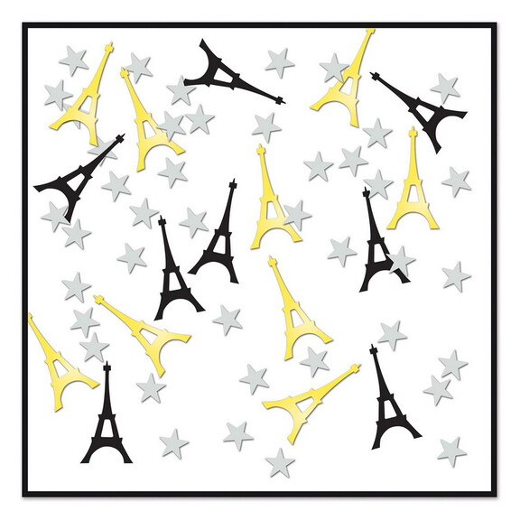 Beistle CN300 Eiffel Tower Confetti  black  gold  ...