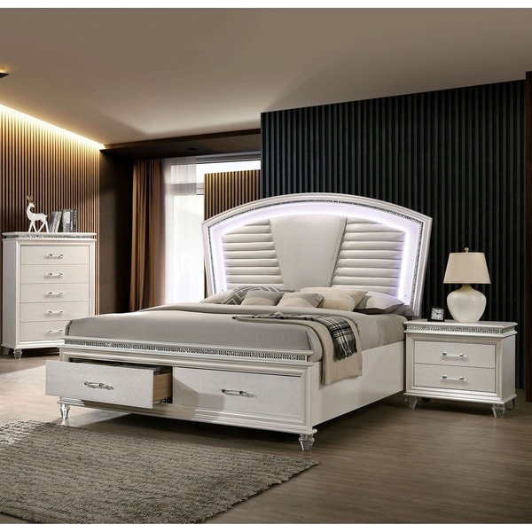 Furniture of America Xian Glam Solid Wood 2-piece Bedroom Set - - 29779026