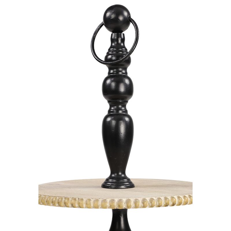 Stella and Eve Black Wood Tiered Server