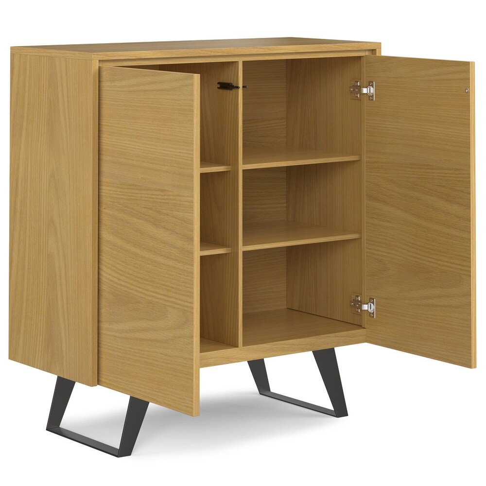 WYNDENHALL Mitchell SOLID WOOD and Metal 39 inch Wide Modern Industrial Medium Storage Cabinet   39\