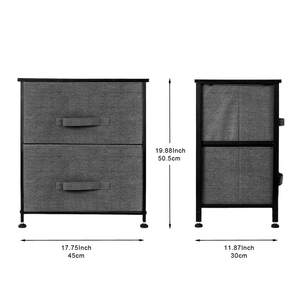 Winado Vertical Dresser Storage Tower with 2 Drawers Large Capacity Fabric Nightstand Drawer