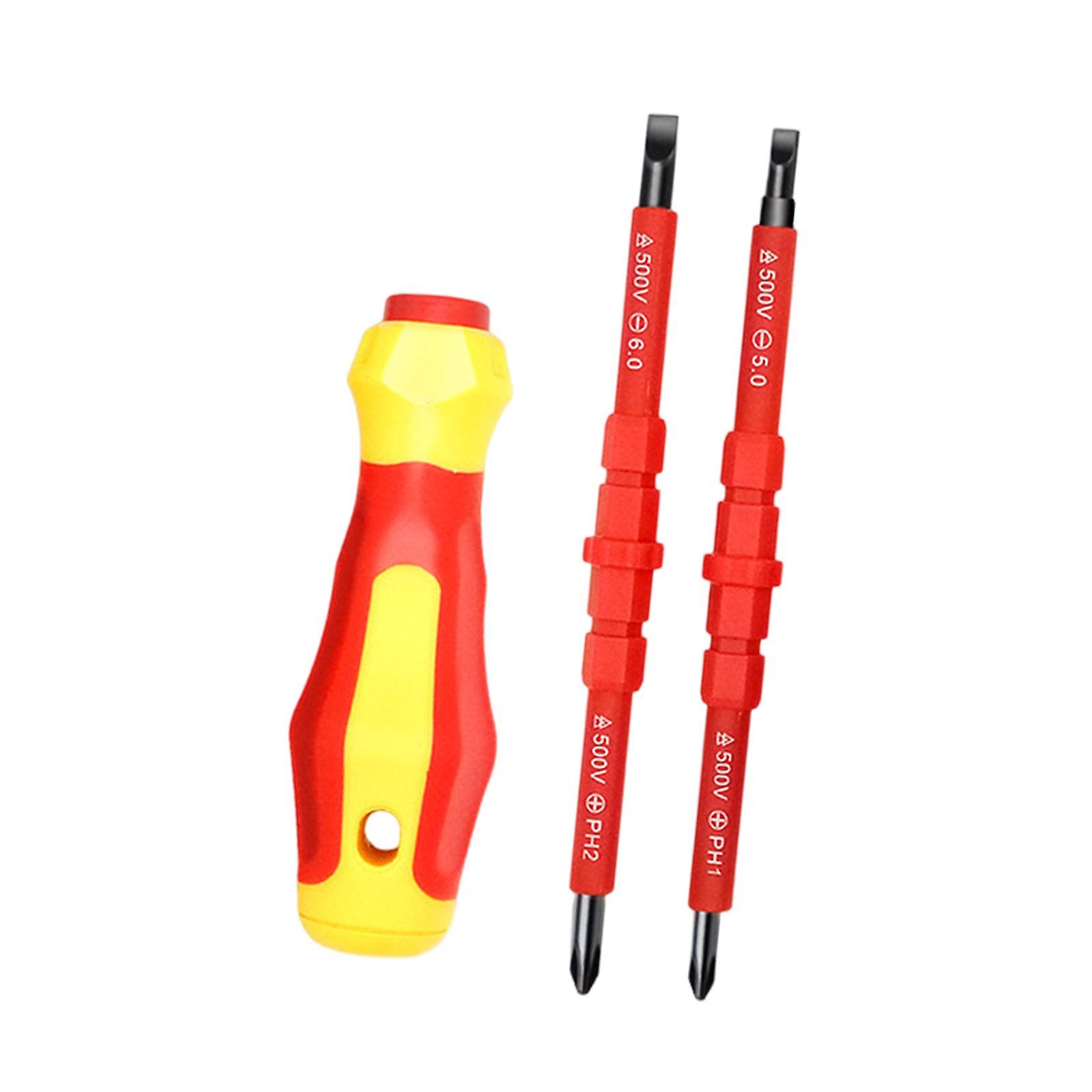 Insulated Screwdriver Set Slotted And Square Tips For Rc Car Computer Repair