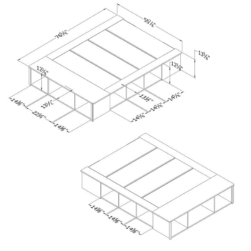 South Shore Lilak Storage Bed with Baskets