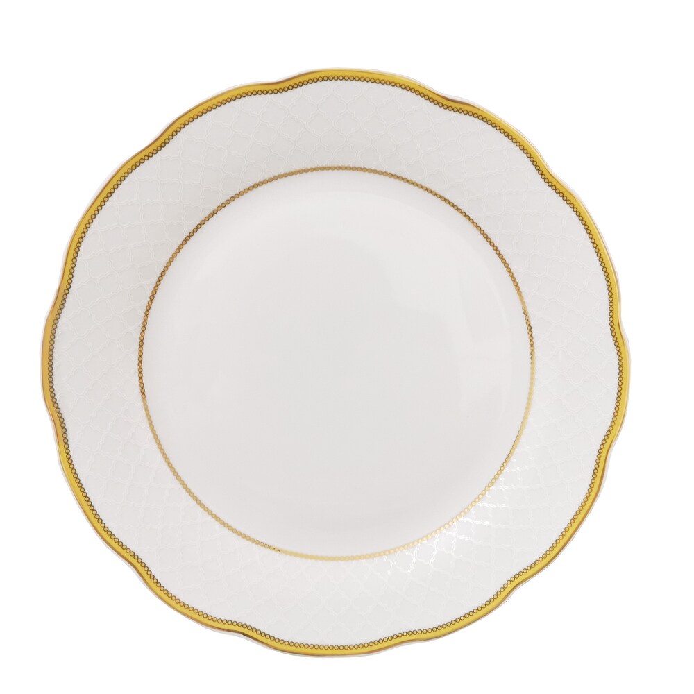 57 Piece Gold Wavy Dinnerware Set Porcelain China Service for 8 People Gloria