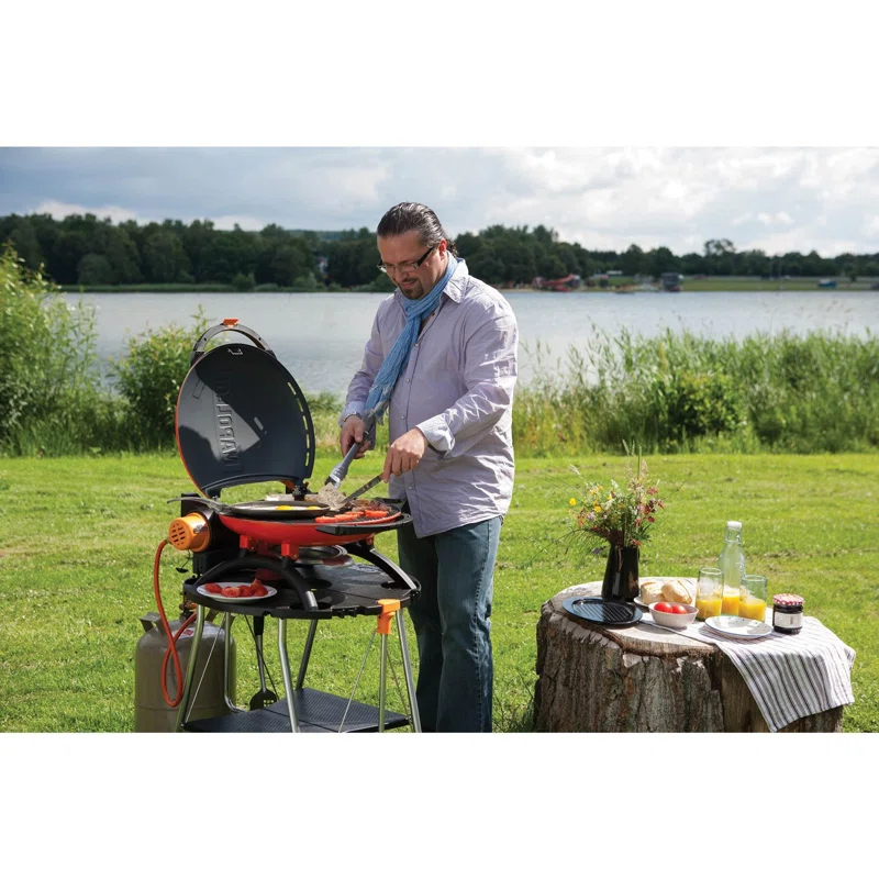 Napoleon TravelQ TQ2225PO Portable Gas Grill， 225 sq. in， Orange