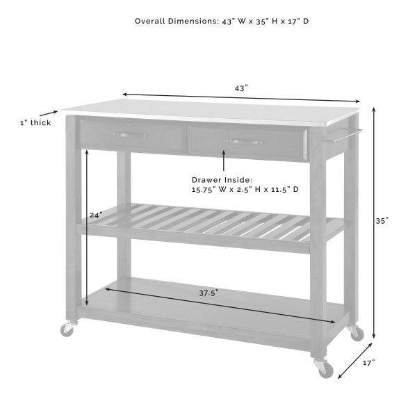 Stainless Steel Top Kitchen Prep Cart