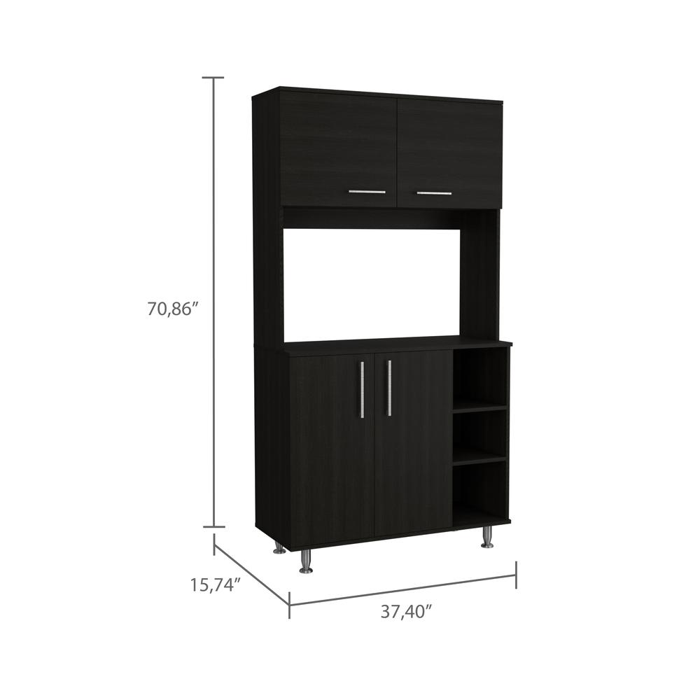 Depot E-Shop Malta Kitchen Pantry Cabinet Black