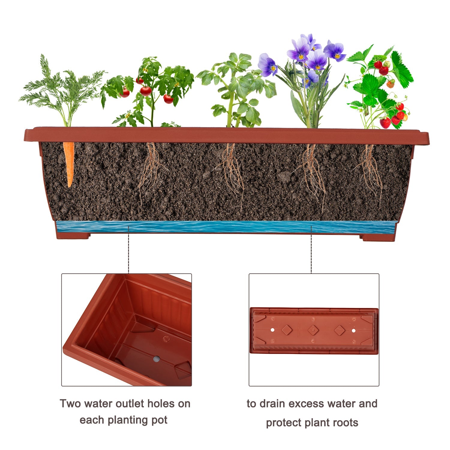 Kinbor Vertical Elevated Garden Raised Planter Bed Box with 4 Container for Vegetables herbs Flower