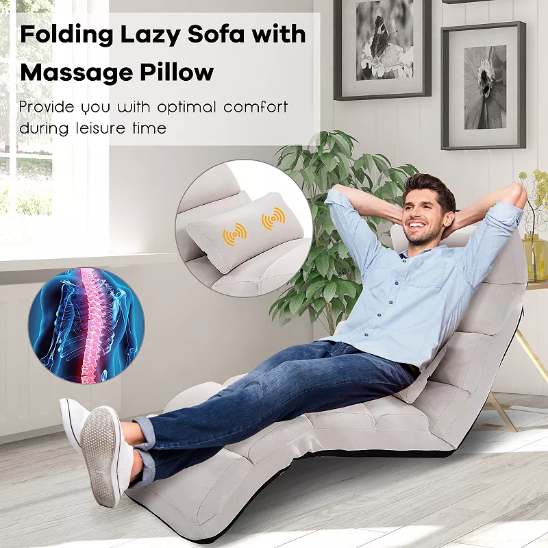 Stylish Folding Lazy Sofa Chair With Pillow