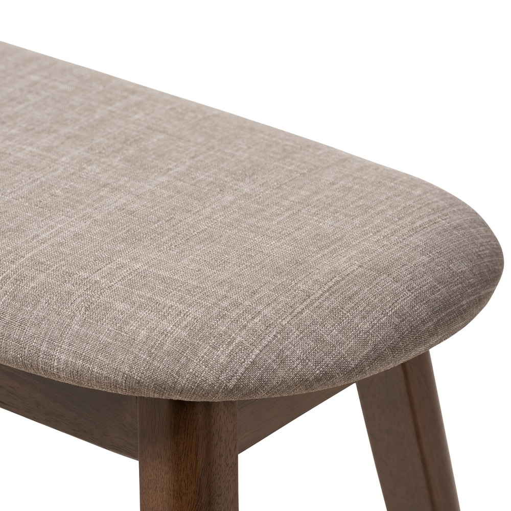 Mid Century Fabric Upholstered Bench by Baxton Studio