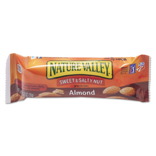 Nature Valley Granola Bars， Sweet and Salty Nut Almond Cereal， 1.2 oz Bar， 16/Box (SN42068)