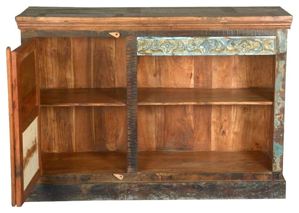 Drakensberg Distressed Old Reclaimed Wood Media Console TV Stand   Farmhouse   Entertainment Centers And Tv Stands   by Sierra Living Concepts Inc  Houzz