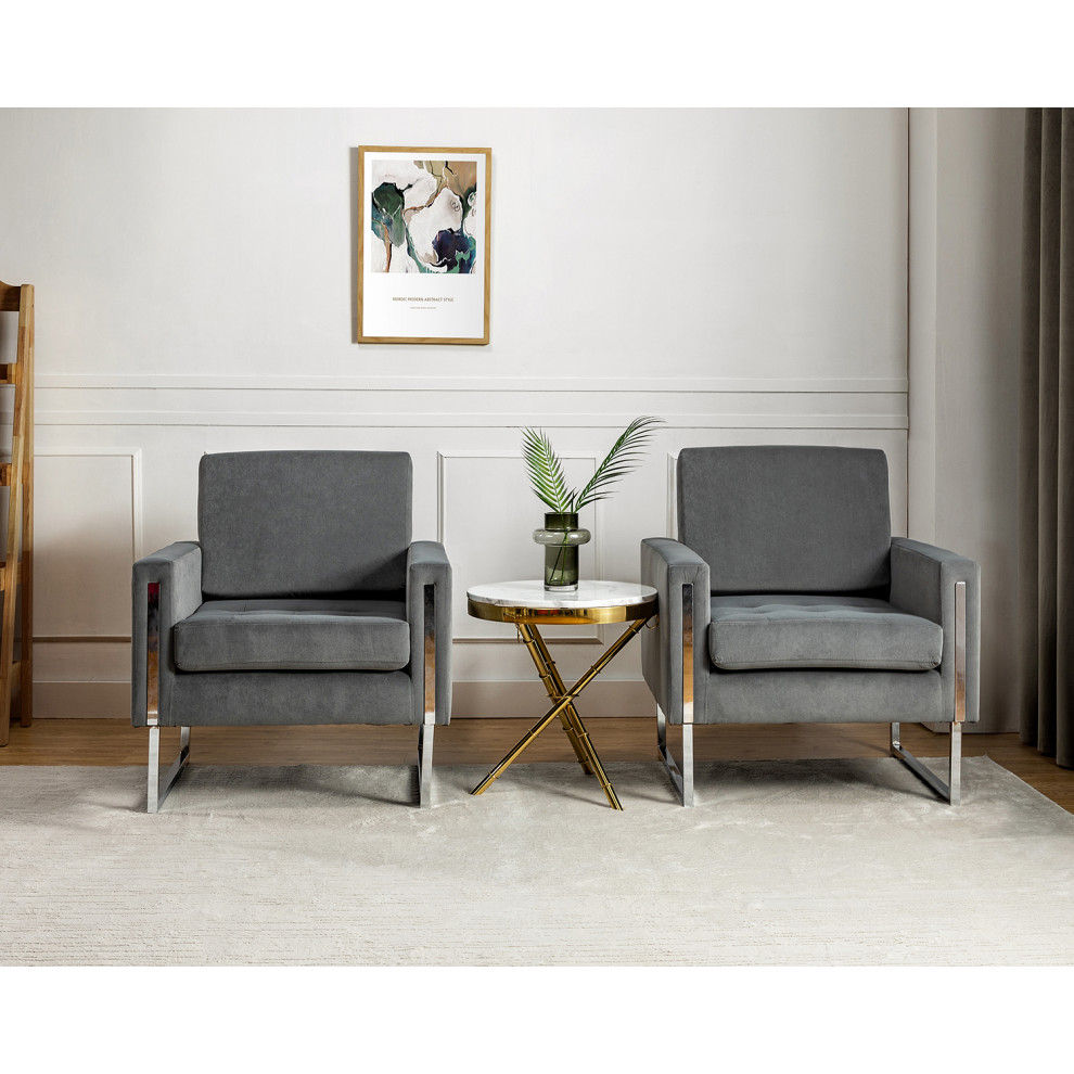 Contemporary Style Club Chair  Set of 2   Contemporary   Armchairs And Accent Chairs   by Karat Home  Houzz