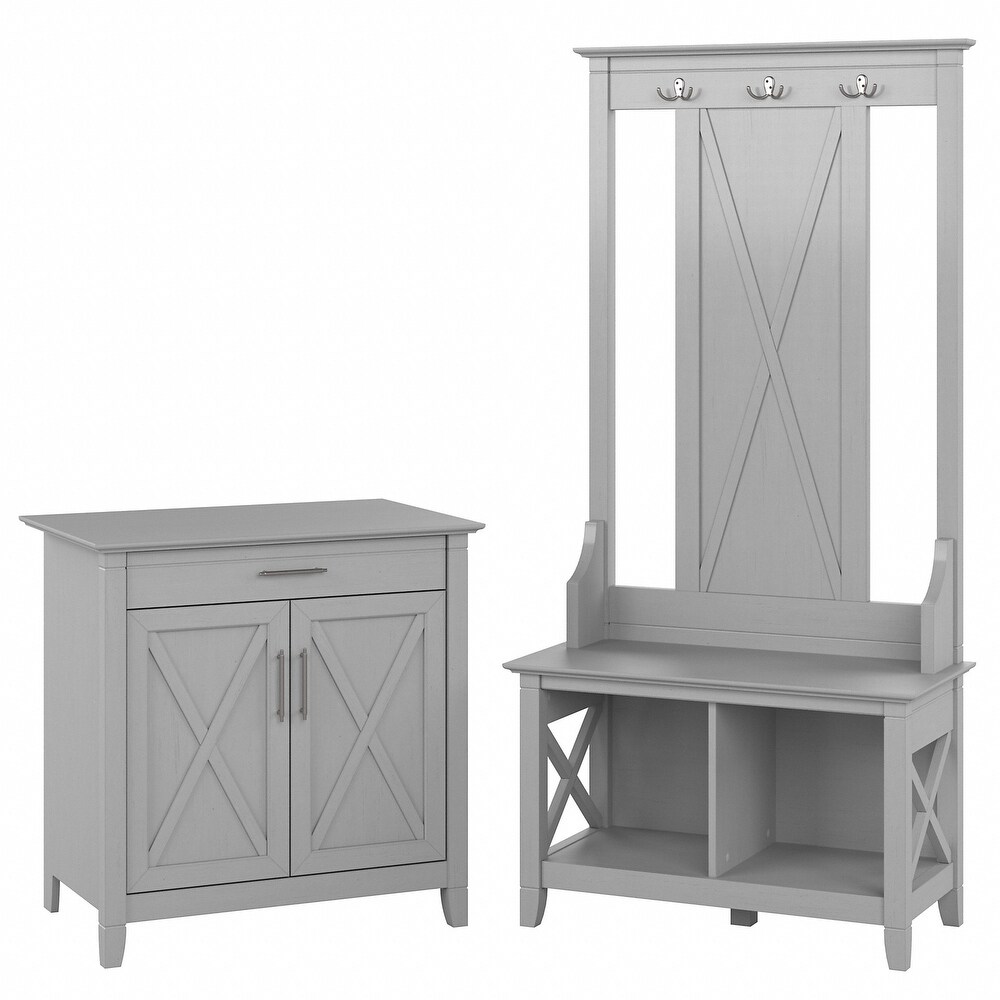 Key West Entryway Storage Set with Armoire Cabinet by Bush Furniture