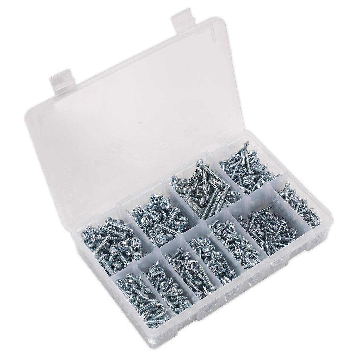 Sealey Ab063Stph Self Tapping Screw Assortment 700Pc Pan Head Pozi Zinc