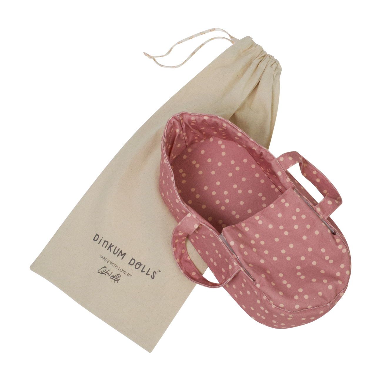 Dinkum Doll Carry Cot - Polka Dot by Olli Ella