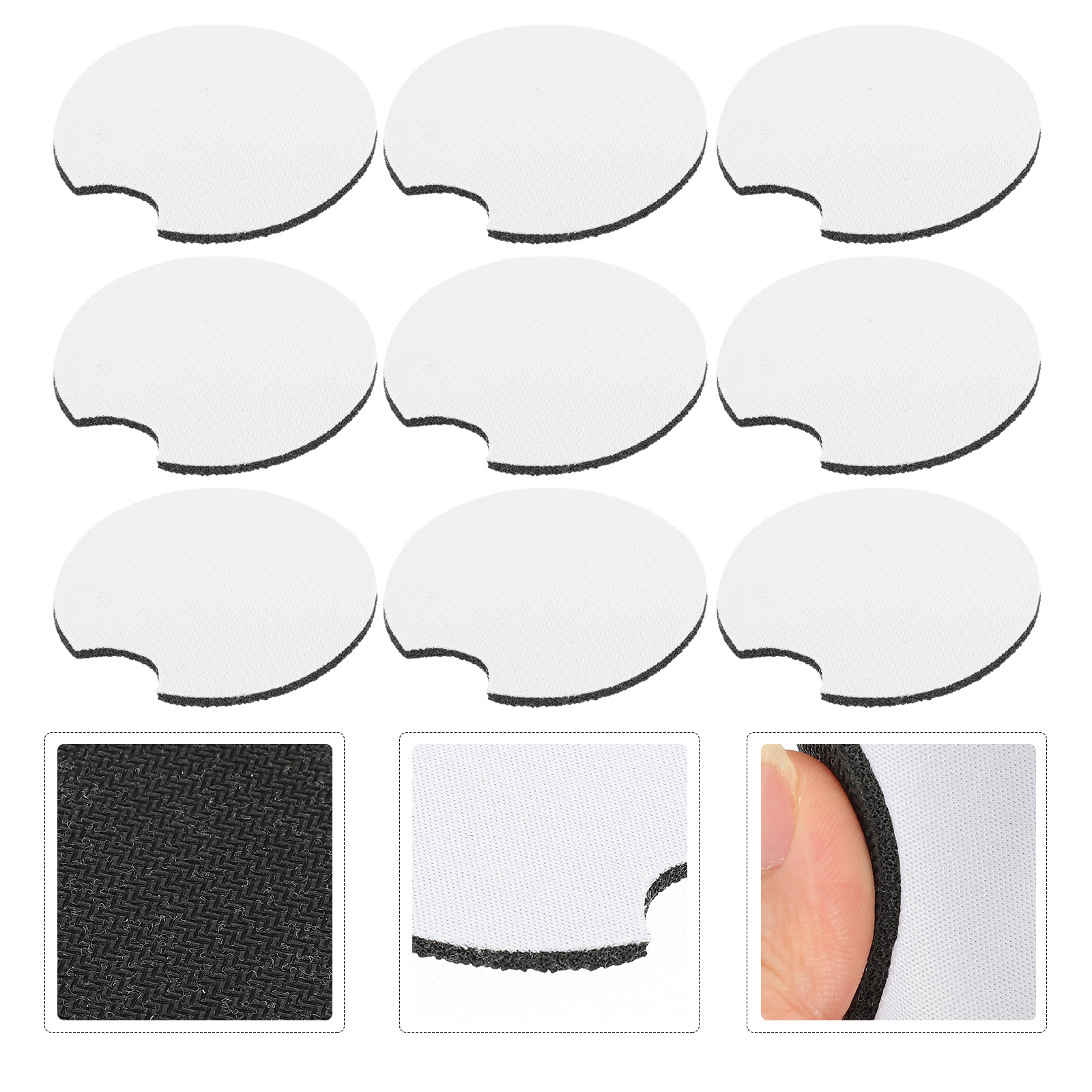 NICEXMAS 20Pcs Convenient Cup Pads Blank Cup Coasters Wear-resistant Sublimation Coasters