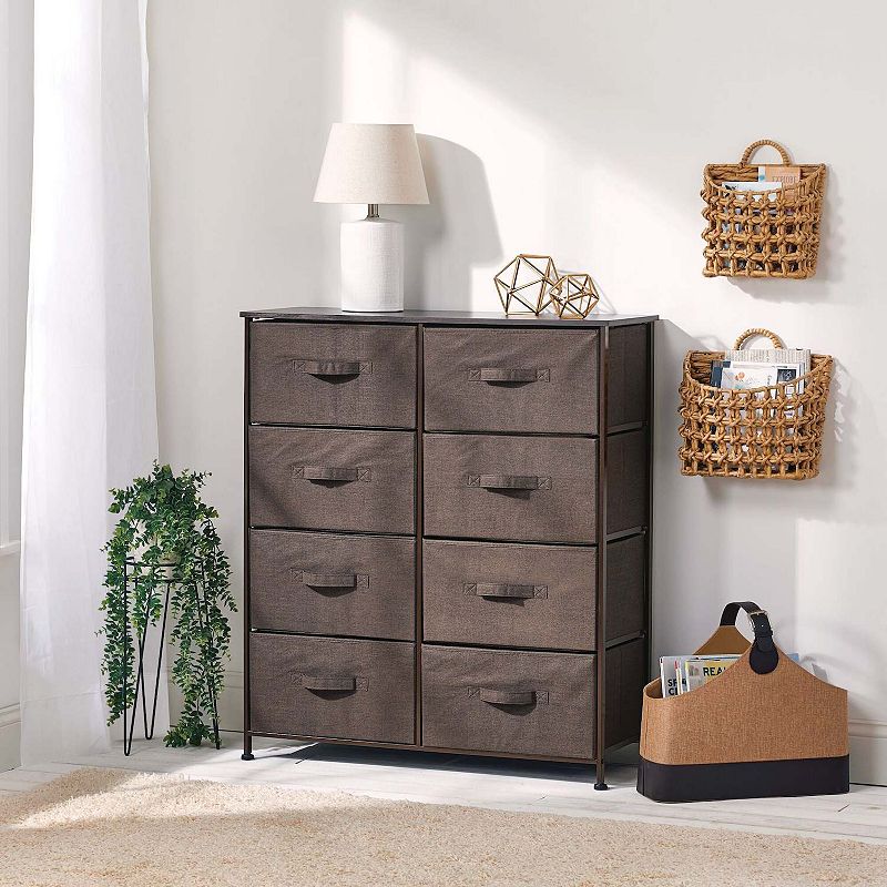 mDesign Vertical Dresser Storage Tower with 8 Drawers