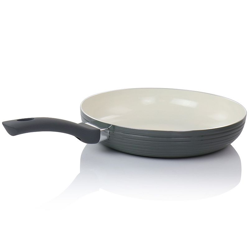 Oster Cocina Ridge Valley 12 Inch Aluminum Nonstick Frying Pan in Grey