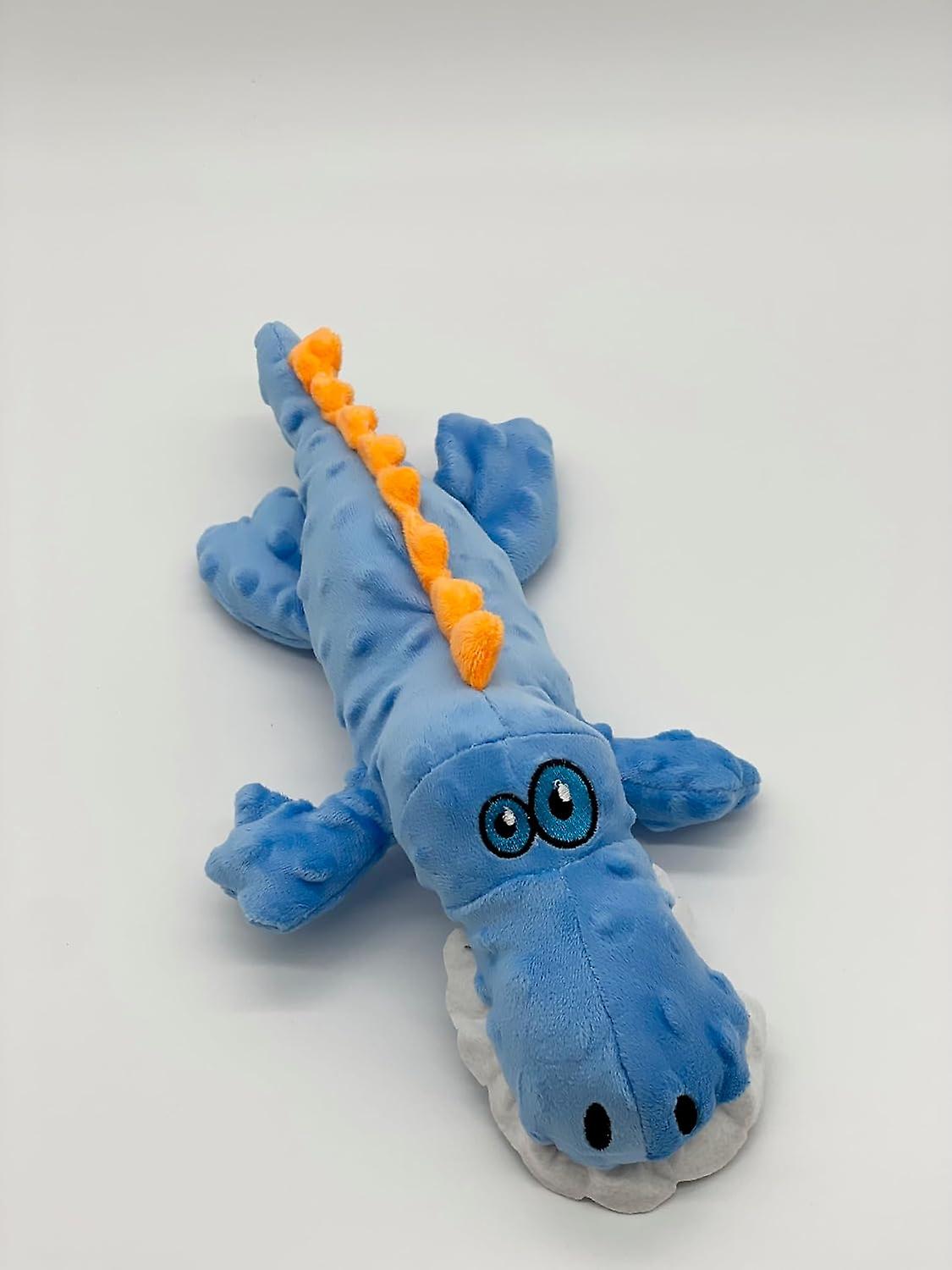 The Crocodile Soft Plush Dog Toy All Breed Sizes (blue)