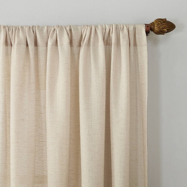 Linen Blend Textured Sheer Rod Pocket Curtain Panel No 918