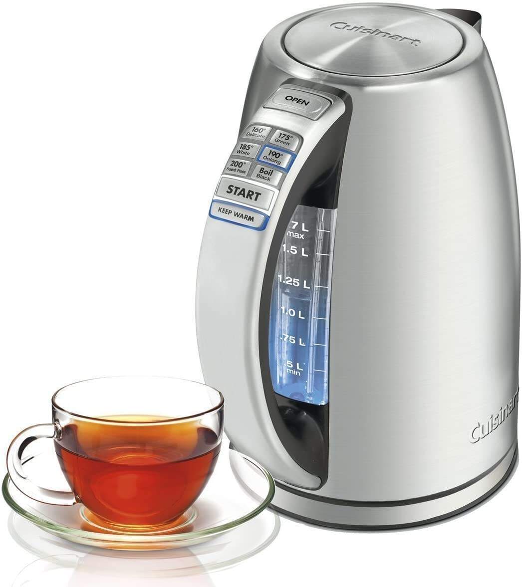 Cuisinart Electric Kettle, 1.7-Liter Capacity, Cordless 1500-Watts for Fast Heat Up, Stay Cool Non-Slip Handle, Stainless Steel, CPK-17P1