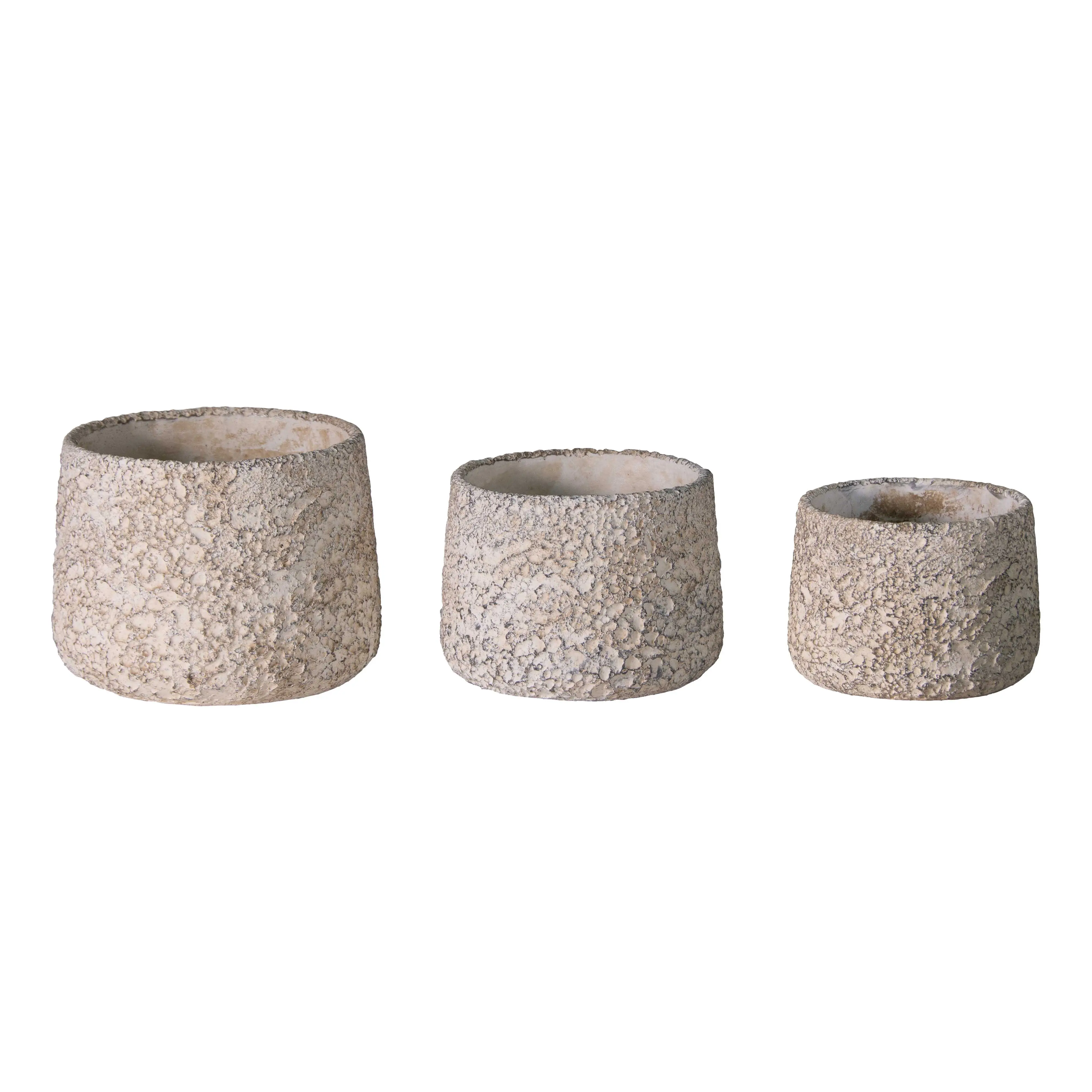 Factory Customized Flower Pot rough surface Cement Round Planter Pot For Home Decorative