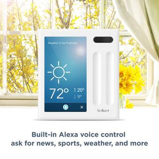 Brilliant Smart Home Control (2-Switch Panel) for Alexa Google Assistant Apple HomeKit Ring Sonos and More BHA120US-WH2