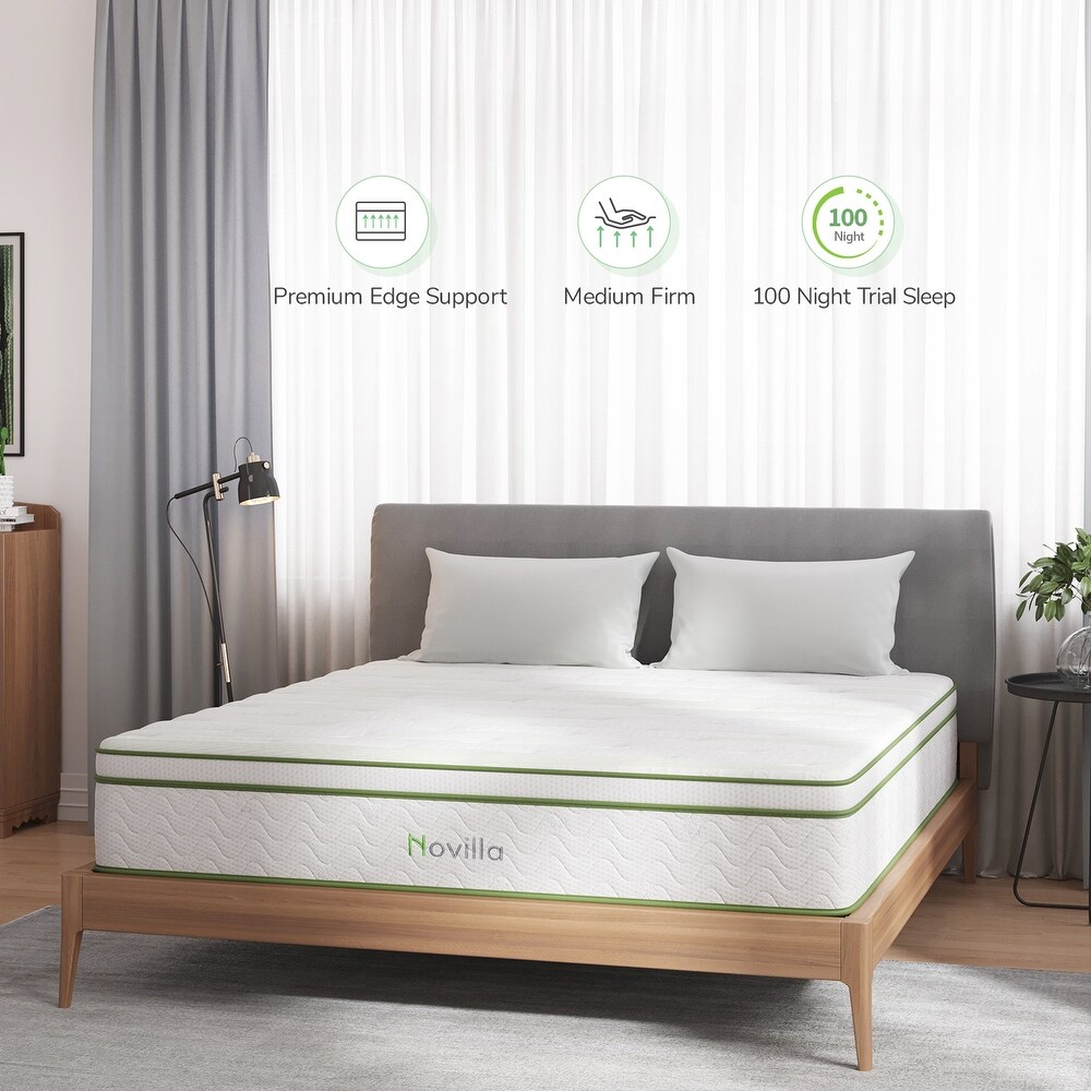 Novilla 12 Inch Gel Memory Foam Hybrid Mattress with Pocketed Coil