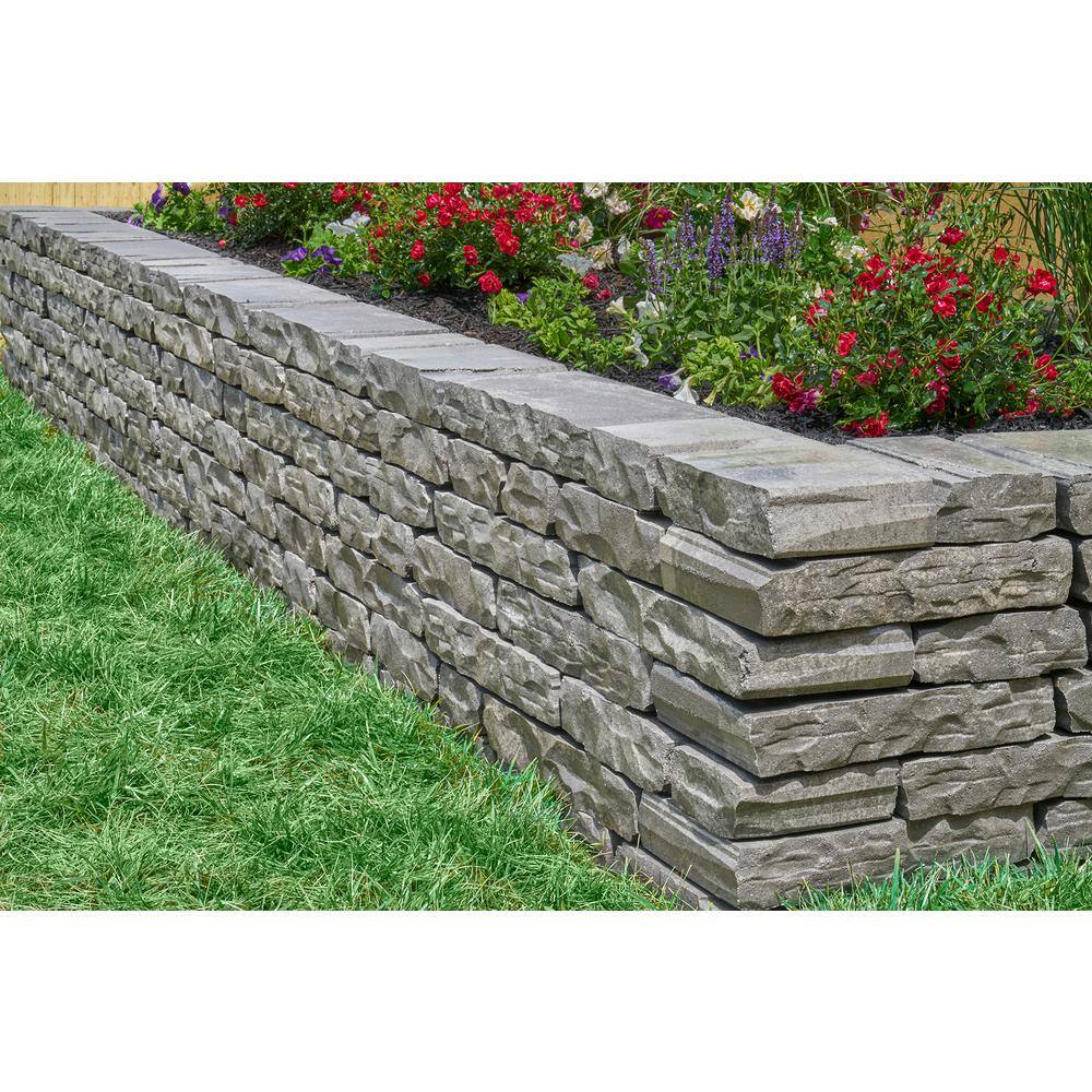 Pavestone Ladera 16 in. x 8 in. x 3 in. Greystone Concrete Retaining Wall Block (84-Piece28 Face FeetPallet) 11023034