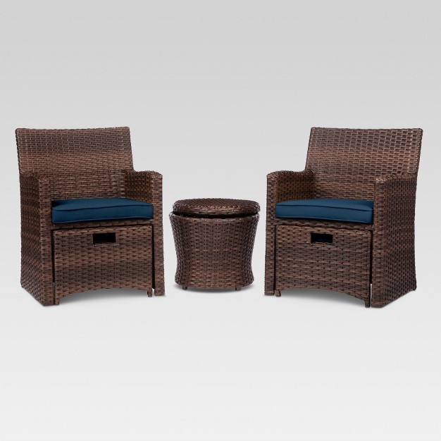 Halsted 5pc Wicker Small Space Patio Furniture Set