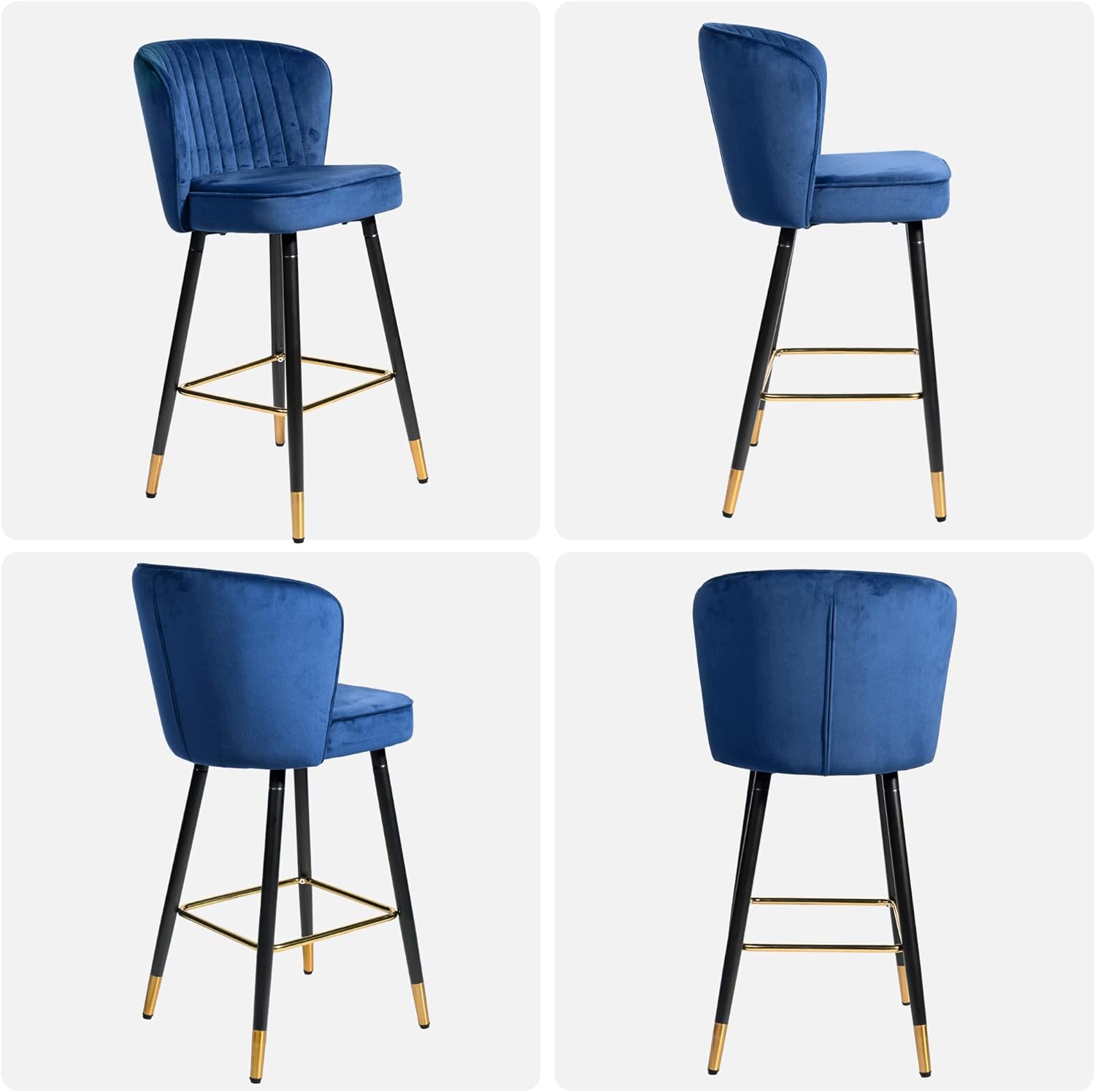 Bar Stools Upholstered Bar Chairs Set of 2 Height 27.7 inches