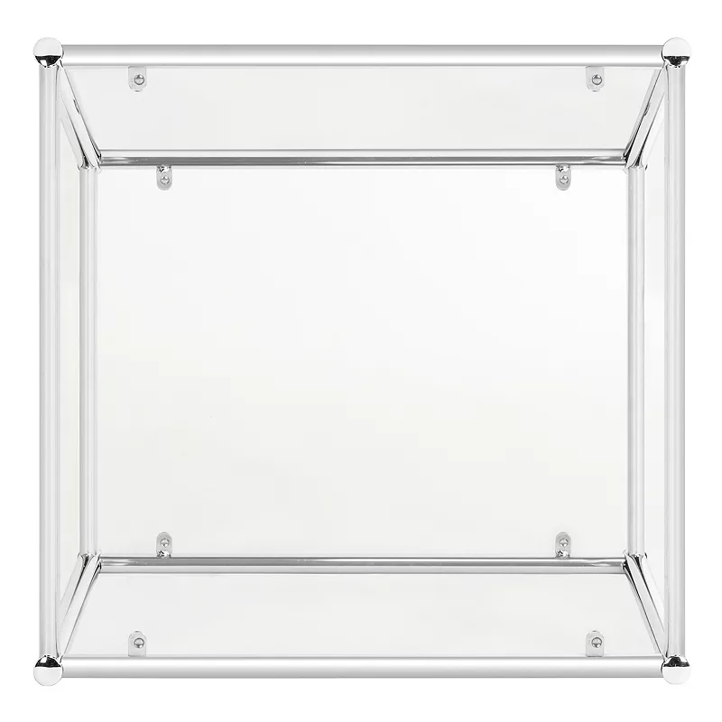 Safavieh Chrome Finish Glass End Table